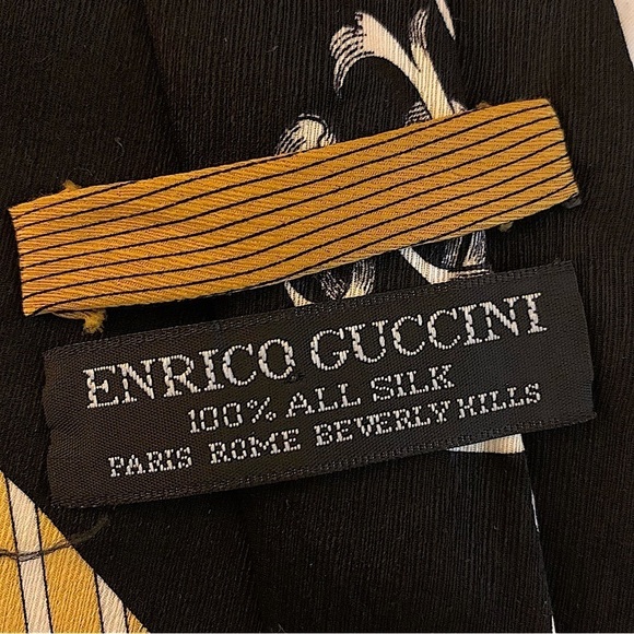 𝅺ENRICO Guccini Vintage Silk Tie - Picture 4 of 6